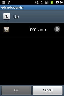 Press the field next to the required audio file to select it.