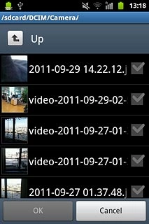 Press the required file to tick it.