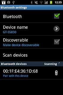 When the box next to the menu item is ticked (V), Bluetooth is turned on.