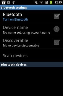 Press Bluetooth to turn on Bluetooth.