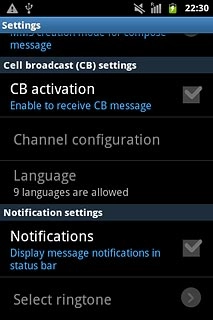 Press Notifications below Notification settings to turn on the function.