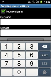 Press Require sign-in to turn SMTP authentication on or off.