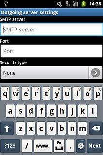 Press the field below SMTP server and key in the name or IP address of your email provider's outgoing server.Please note that if you can't send email messages when using your email provider's outgoing server, key in smtp.vodafone.net.au (Vodafone's outgoing server).