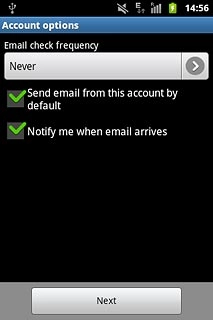 Press the drop down list below Email check frequency.