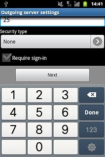 If you turn on SMTP authentication:Follow the instructions on the display to key in the username and password for your email account.Please note that if you're using Vodafone's outgoing server, turn off SMTP authentication and leave the username and password fields empty.Press Next.