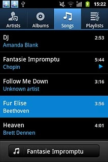 Press the required audio file or the required playlist.