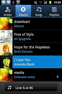 Go to the required folder.Press and hold the required audio file until a pop-up menu is displayed.