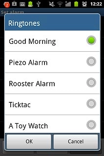 Once you've found an alarm tone you like, press OK.