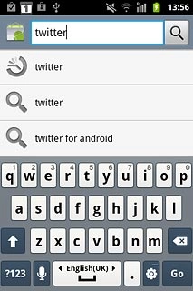 Key in Twitter and press the search icon.