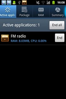 To end one application:Press End next to the required application.