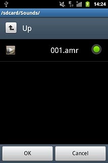 Press the field next to the required file to select it.