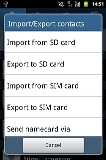 Press Export to SIM card.