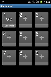 Press + on the required speed dialling key.