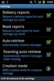 Press Roaming auto-retrieve to turn on the function.