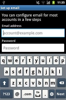 Press account@example.com and key in your email address.