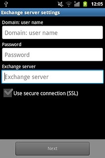 Press Use secure connection (SSL) to turn SSL encryption on or off.