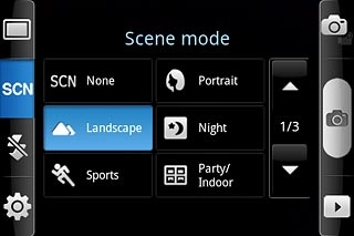 Press the required setting.