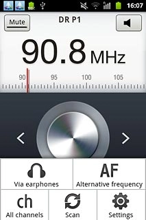 Press Alternative frequency.Depending on the current setting, the function is turned on or off.