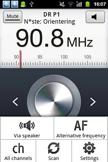 Press Via speaker or Via earphones (depending on the current setting).