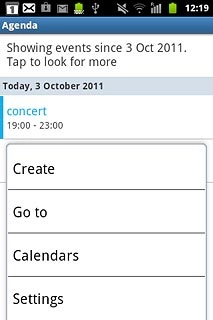 Press Settings.Follow the instructions on the display to select the required settings for the calendar.