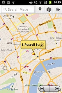 Press the information field above the destination.