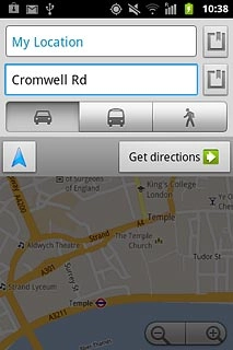 Press the required mode of transportation.