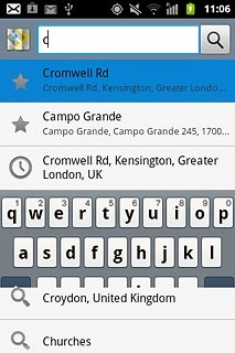 Key in the required destination.Results matching what you key in are displayed.Press the required destination.