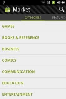 To search by category:Press CATEGORIES at the top of the display.Go to the required category.