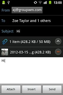 Press Send when you've finished your email message.