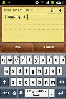 Write the text and press Save.