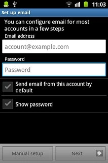 Press Password and key in the password for your email account at your email provider.