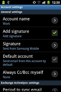 Press Default account to turn on the function.