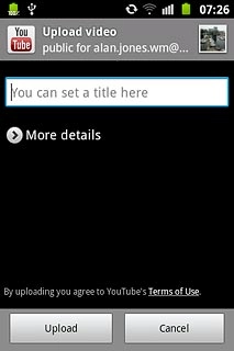 Key in text for the video clip.Press Upload.