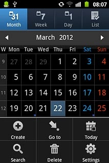 Press Settings.Follow the instructions on the display to select the required settings for the calendar.