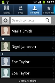 Press the required contact.