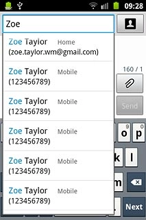 Key in the first letters of the required contact.Matching contacts are displayed.Press the required contact.