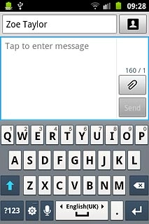 Press Tap to enter message.Write the text for your picture message.