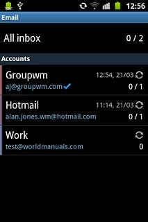 Press the required email account.