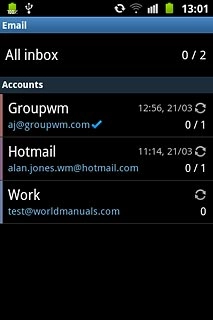 Press the required email account.