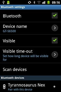 Press the required Bluetooth device.