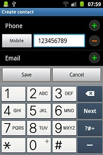Press the field next to the phone number.