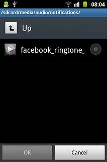 Once you've found a ring tone you like, press the field next the required sound to select it.