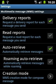 Press Roaming auto-retrieve to turn on the function.