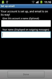 Press the field below Your name (Displayed on outgoing messages) and key in the required sender name.