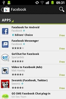 Press Facebook for Android.