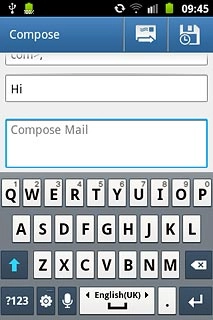 Press the text input field.Write the required text.