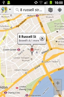 The selected destination is displayed as a point on the map.