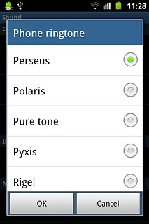 Once you've found a ring tone you like, press OK.