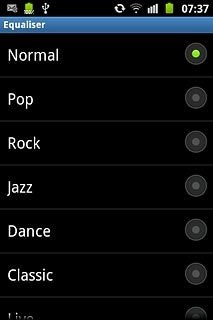 Press the required setting.