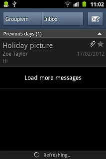 If email accounts have been created already:If required, press the name of the active account at the top of the display.